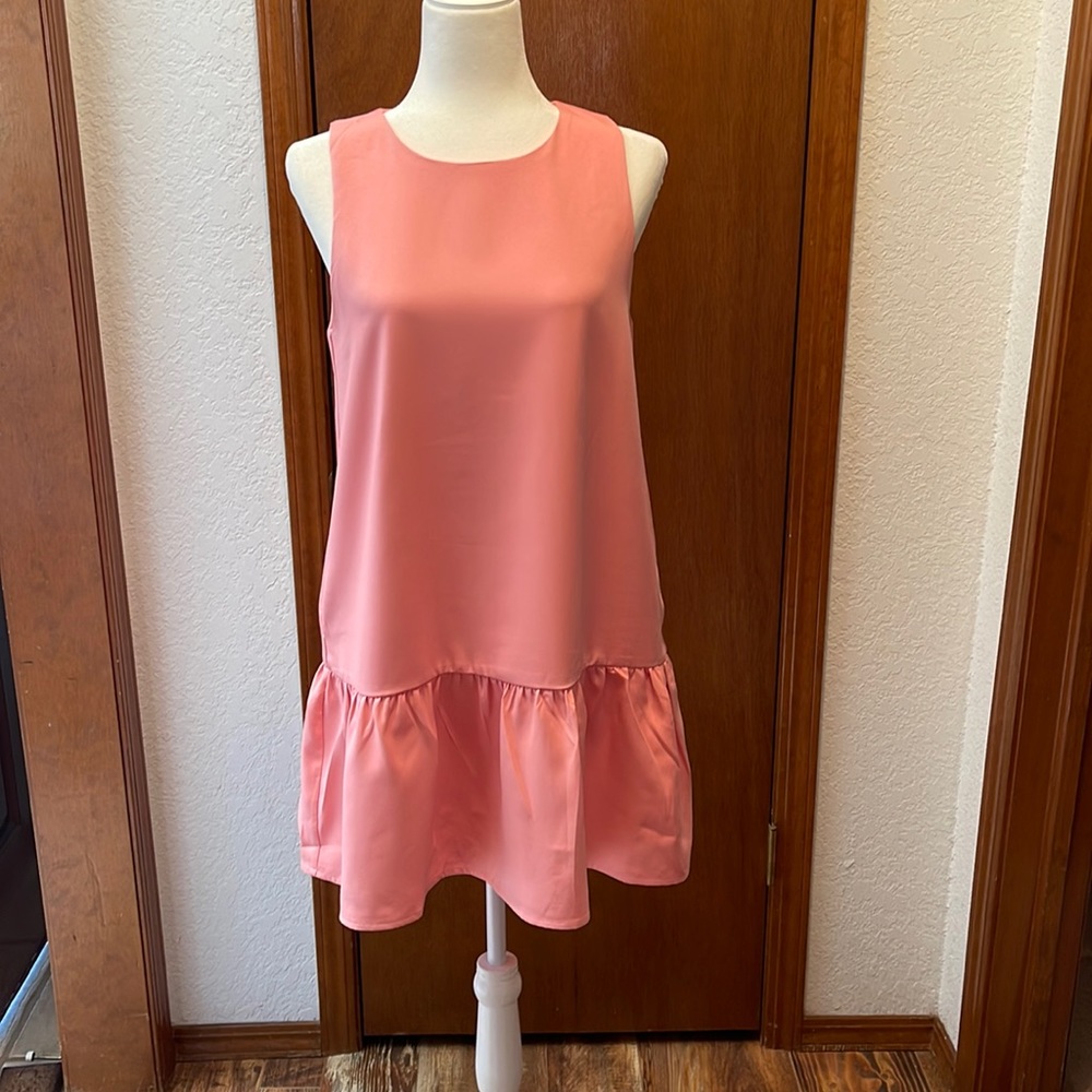 Bundle: Light Pink Tank Top Dress with Pockets & Navy Floral Kimono Cardigan